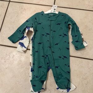 Carter's Teal and white double pack Dinosaur Print Kids Footie
